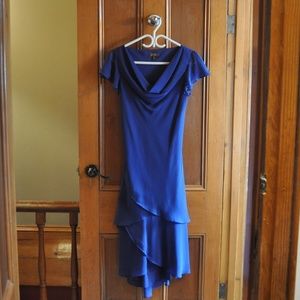 Jessica Blue Semi-Formal Dress Midi Modest Size 6